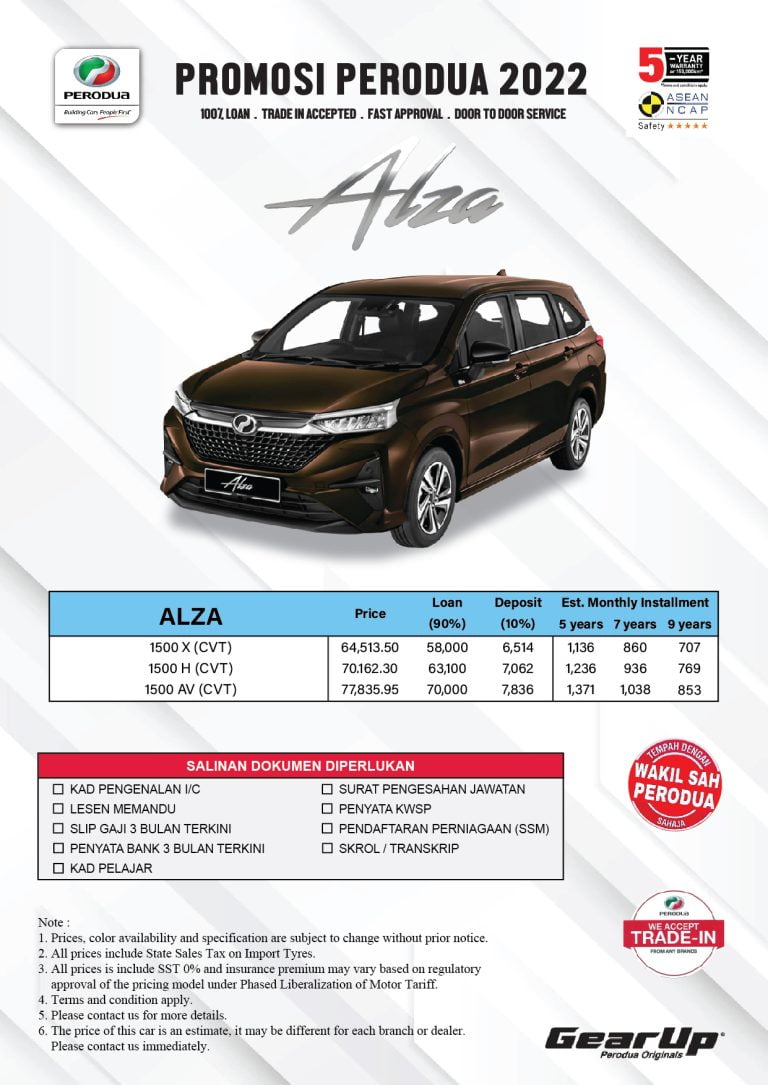 Harga Alza Baru 2022 Promosi Terbaru - Perodua Malaysia